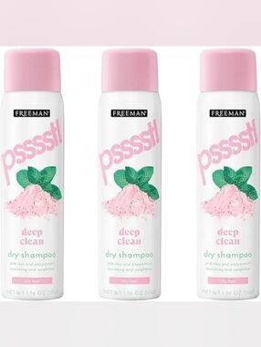 3 PACK Freeman Dry Shampoo Pink Clay & Peppermint